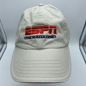 ESPN The Magazine Tan Khaki Baseball Hat Cap Adjustable Strap-back